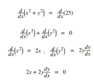 Example 01 - find dy dx by implicit differentiation - step 01