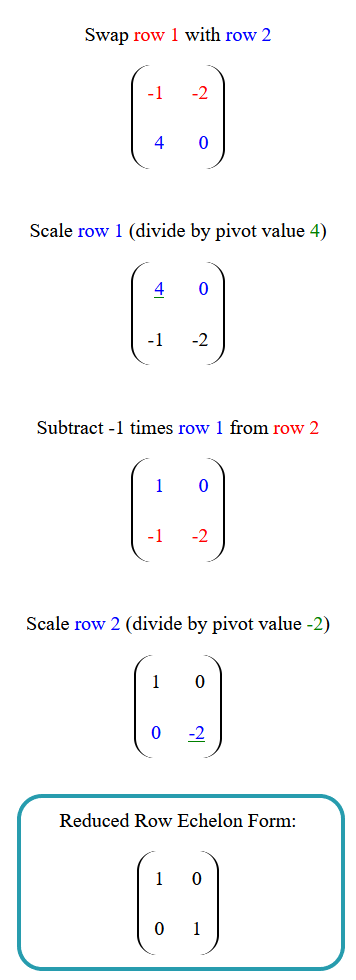 matrix reduced row echelon form example 01 - solution