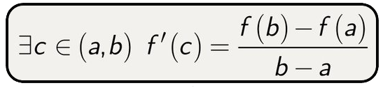 Mean Value Theorem Formula