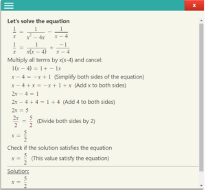 Rational Equation calculator with steps