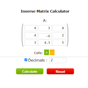 Inverse Matrix Calculator with steps