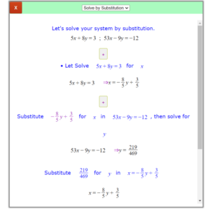 Solve by substitution calculator - Substitution method calculator
