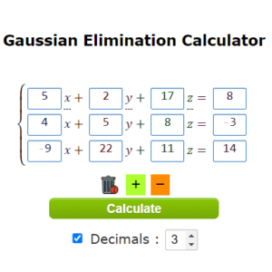 Gaussian Elimination Calculator with steps